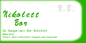 nikolett bor business card